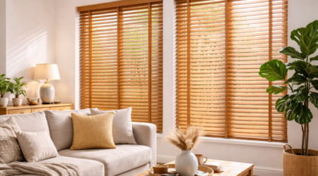 houten raamdecoratie